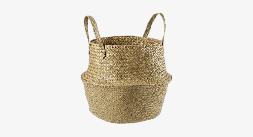 Best Seagrass Basket Png - Foldable Seagrass Basket In Grey, transparent png #623377