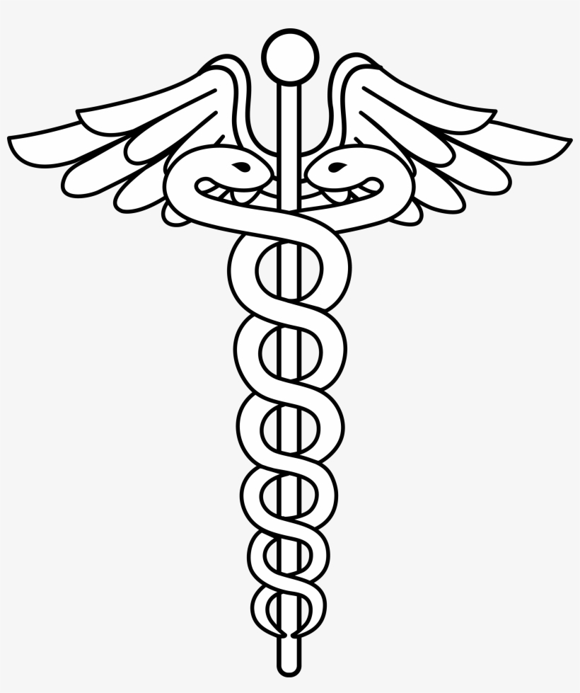 Clipart Free Download Caduceus Medical Logo Lineart - Medical Logo White Png, transparent png #623642