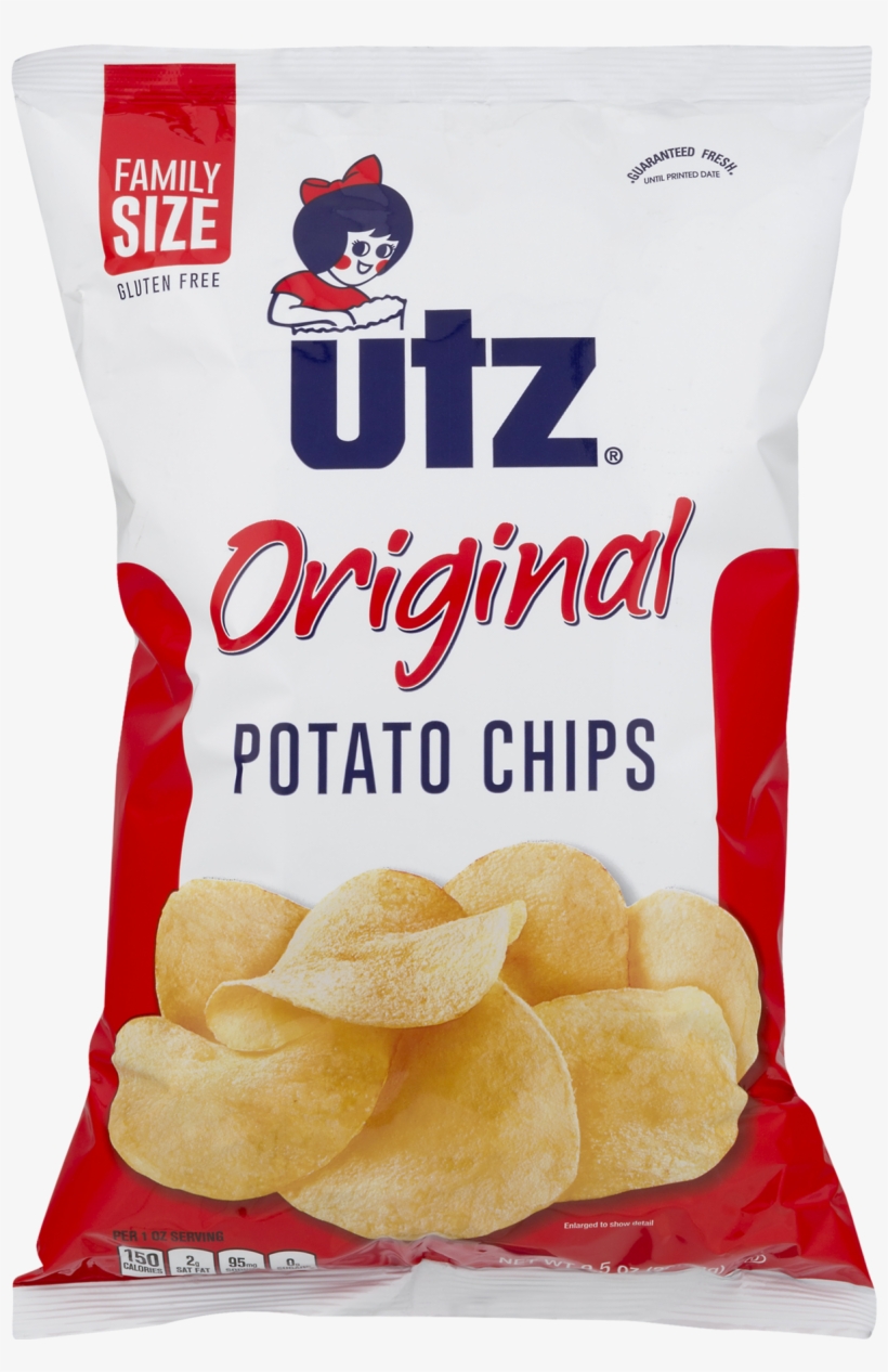 Utz Potato Chips, Family Size - 10.5 Oz Bag, transparent png #623669