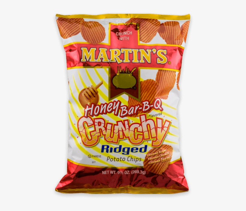 Martin's Crunchy Ridged Potato Chips - Martins Crunchy Ridged Honey Bbq Potato Chips - 4 Oz, transparent png #623696