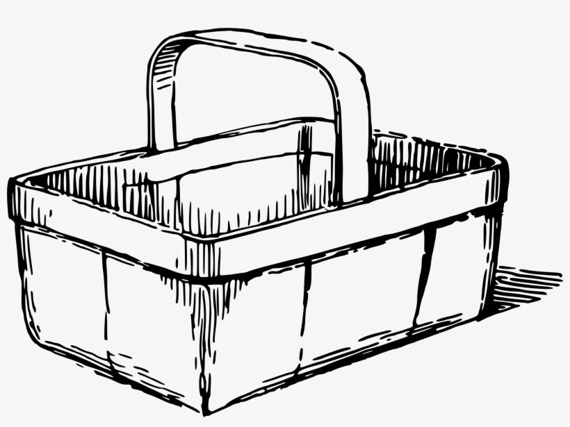 Big Image - Clipart Basket Black And White, transparent png #624203