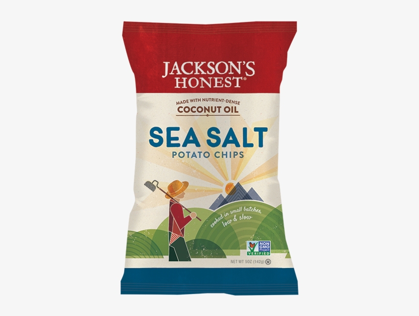 Sea Salt Potato Chips - Jackson's Honest Sweet Potato Chips Made With Coconut, transparent png #624223