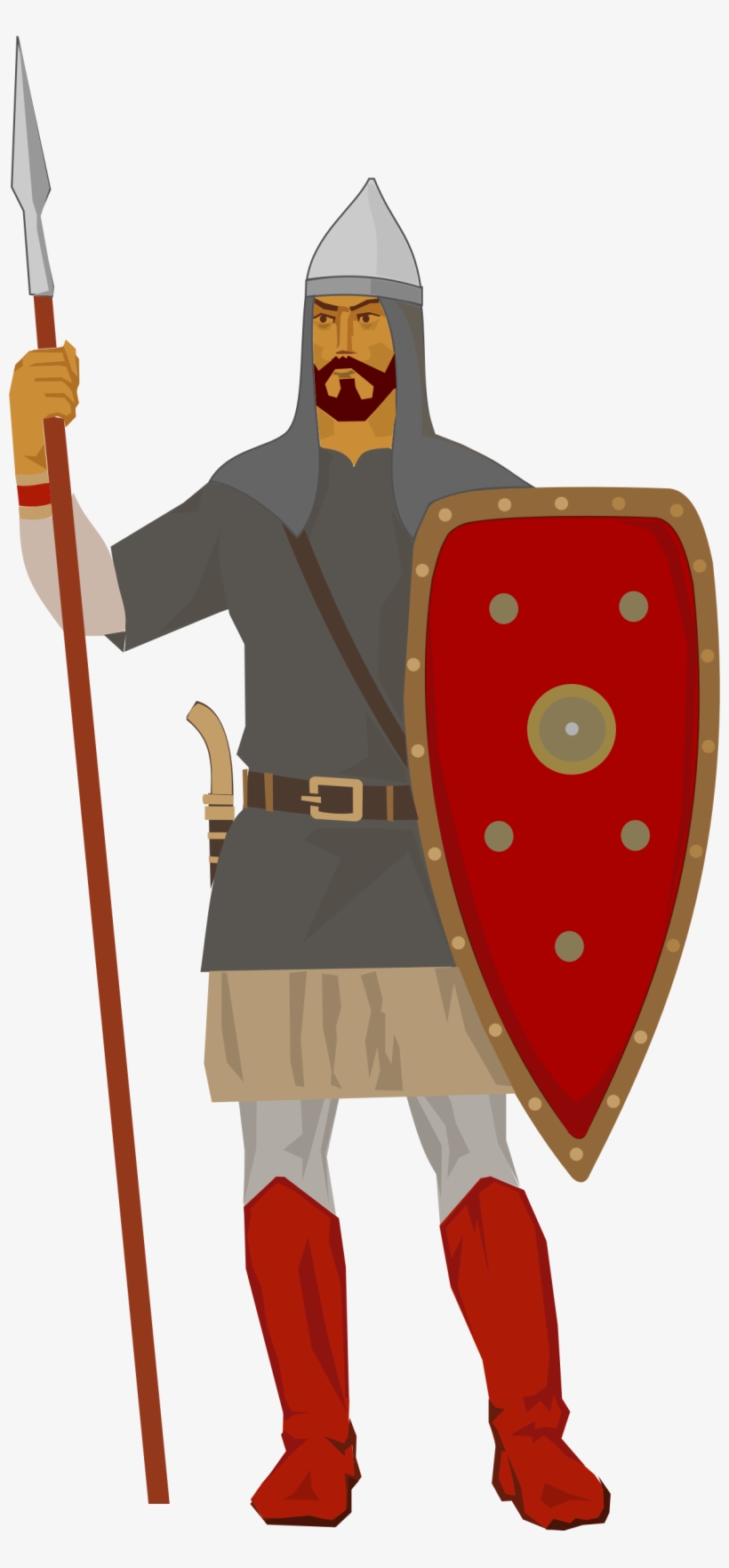 Knight Clipart Medieval Army - Medieval Soldier Cartoon, transparent png #624620