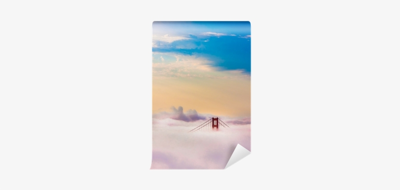 World Famous Golden Gate Bridge In Thich Fog After - Bild Among The Clouds (bht 80x80x3,5 Cm), transparent png #624939