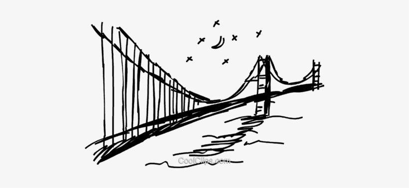 Golden Gate Bridge Royalty Free Vector Clip Art Illustration - Illustration, transparent png #625113