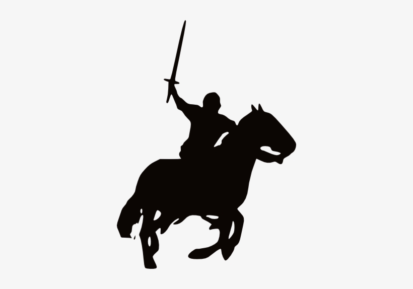 Knight Clipart Horse Silhouette - Knight On Horse Silhouette, transparent png #625161