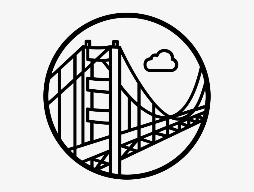 Golden Gate Bridge Black And White Drawing, transparent png #625183