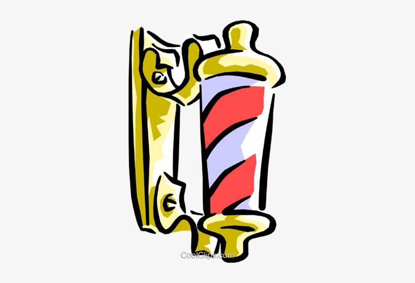 Barber Pole Royalty Free Vector Clip Art Illustration - History Of Barber Ppt, transparent png #625472