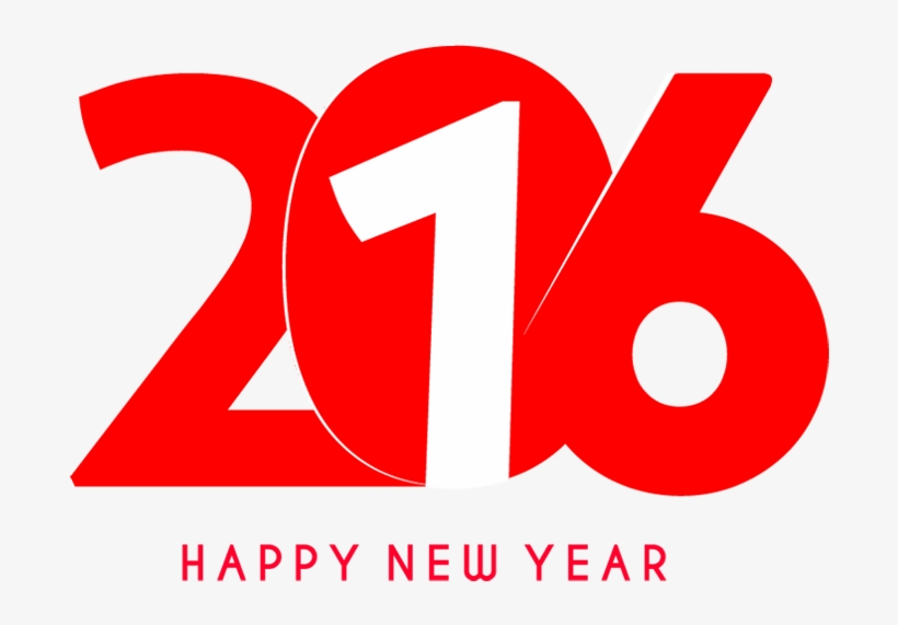 Happy New Year 2016 Text Design - Design, transparent png #625475