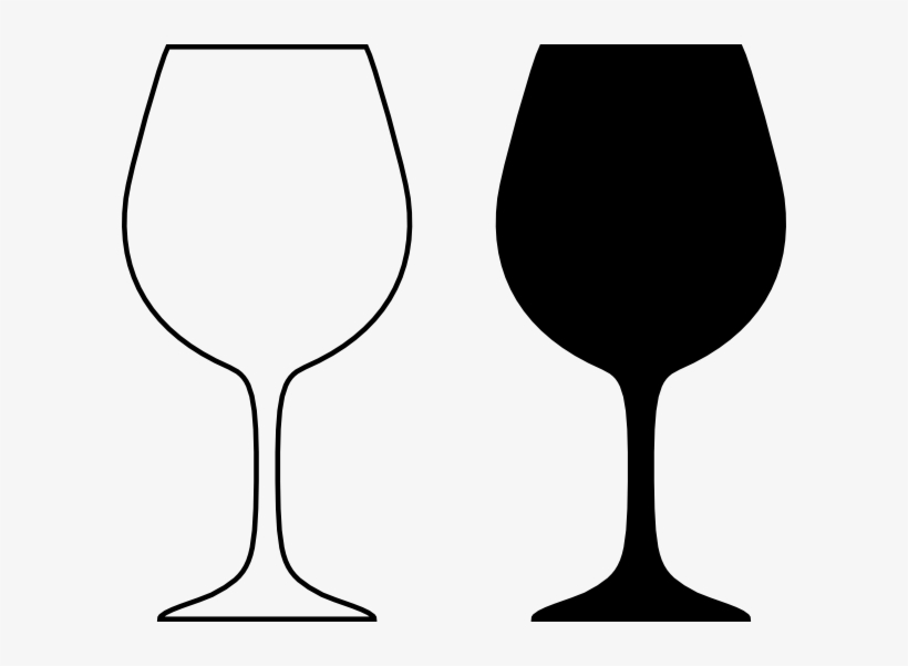 Wine Glass Silhouette Black And White Clip Art At Clker - Black And White Wine Glass Clipart, transparent png #625524