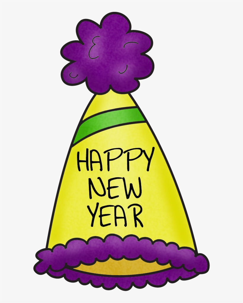 Happy New Year Hat Clipart - New Years Party Hats Clip Art, transparent png #625564