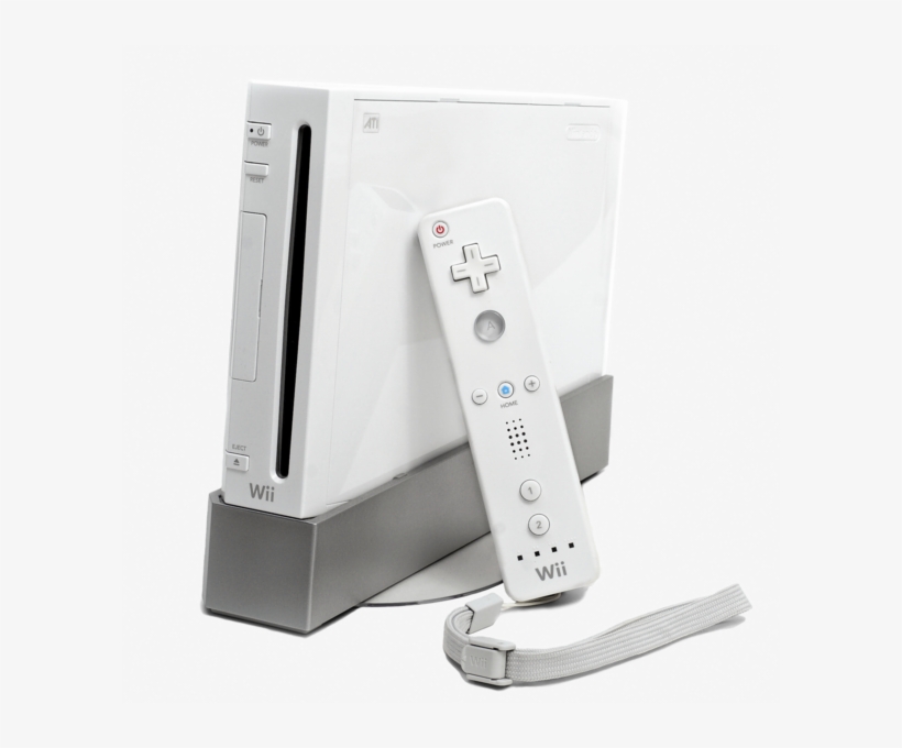 A Docked White Nintendo Wii - Wii Console Png, transparent png #626145
