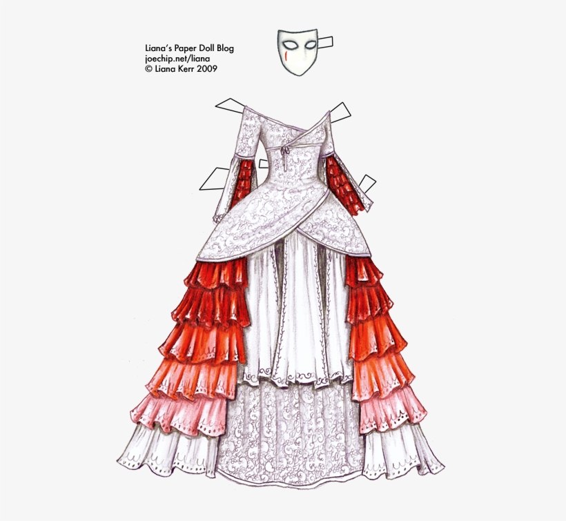 Gown Drawing Masquerade Dress - Masquerade Dresses, transparent png #626835