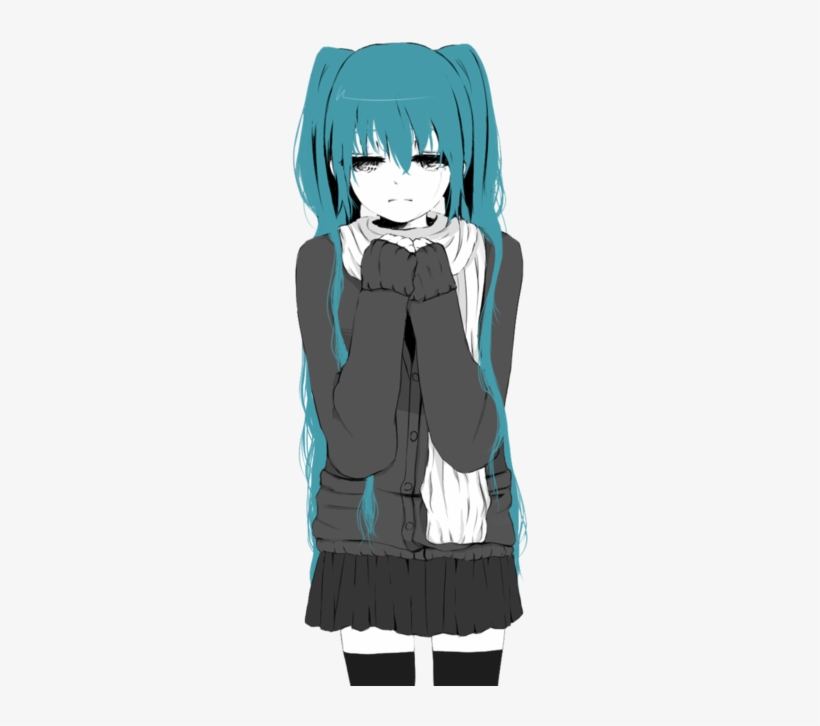 Anime Girl And Hatsune Miku Image - Anime Girl Crying Png, transparent png #627208