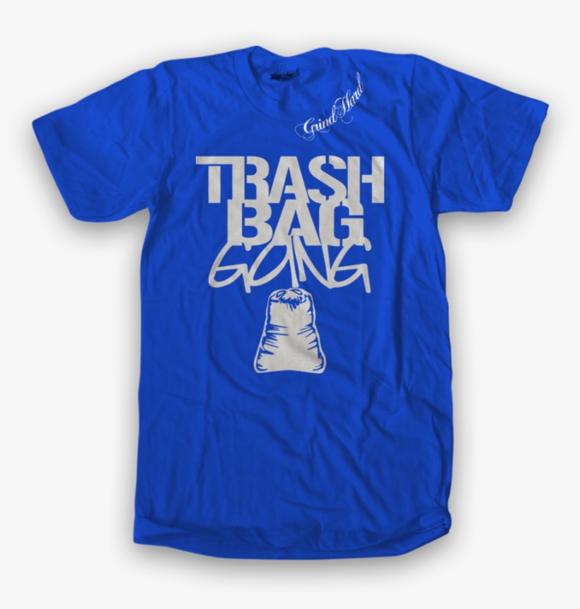 Royal Blue Trash Bag Gang Tee, White Print, transparent png #628309