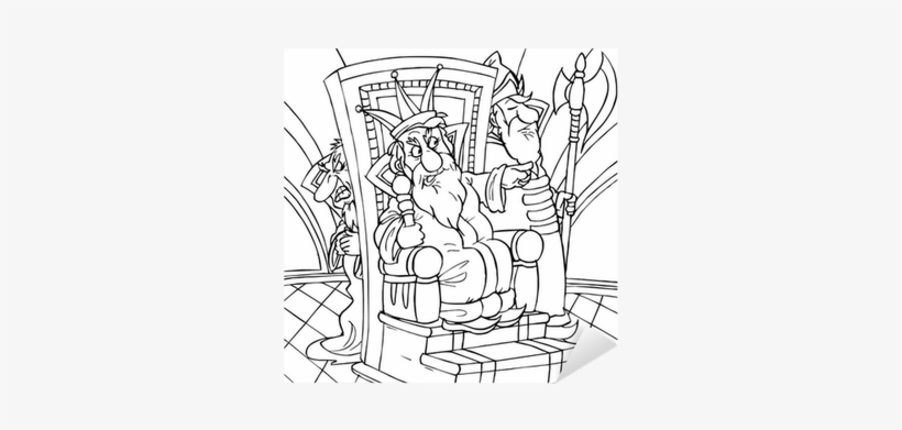 King Sitting In His Throne Surrounded By Courtiers - King, transparent png #628689