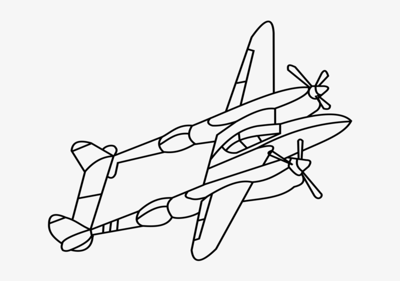 Airplane Fighter Aircraft Drawing Computer Icons Free - Dibujo De Avion Ww2, transparent png #629774