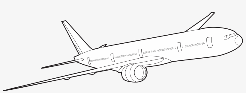 Plane Outline Drawing At Getdrawings - Boeing 777 Silhouette, transparent png #629853