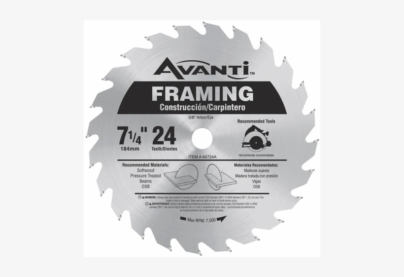 Cox Hardware And Lumber - Diablo A0724a Circ. Saw Blade,7-1/4"blade Dia,24 Teeth, transparent png #6204166