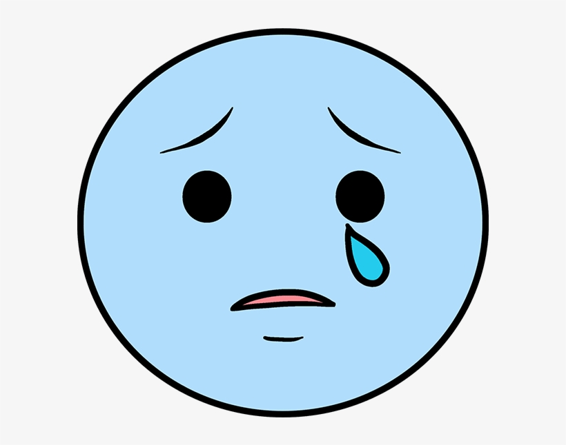 How To Draw Crying Emoji - Smiley Face, transparent png #6204452