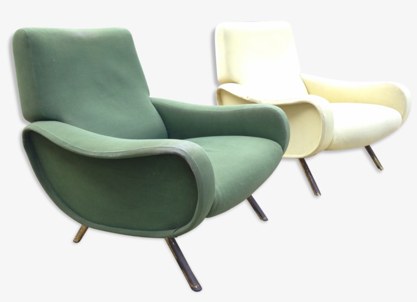 Paire De Fauteuils "lady" Marco Zanuso 1960 Vintage - Marco Zanuso, transparent png #6206578