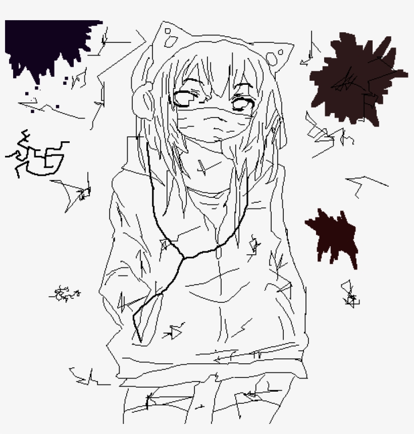 Royalty Free Download Pixilart By Lunakitten - Line Art, transparent png #6206911