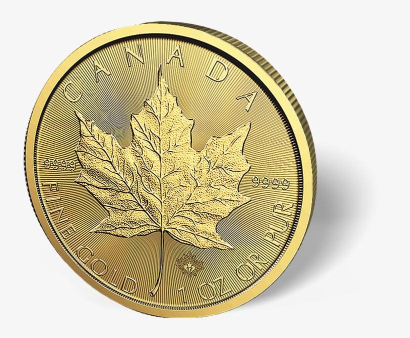 1 Oz Canadian Gold Maple Leaf Coins - Canadian Gold Maple Leaf, transparent png #6206913