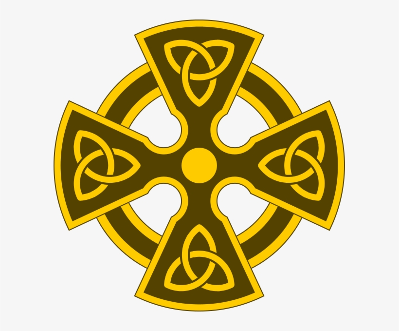 Celtic Cross With Trefoil Knots - Monasticism Symbol, transparent png #6208906