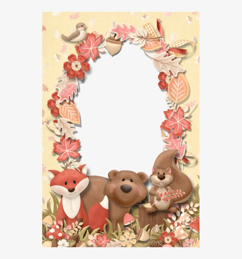 Autumn / Fall Woodland Animals - Woodland Borders And Frames, transparent png #6209315
