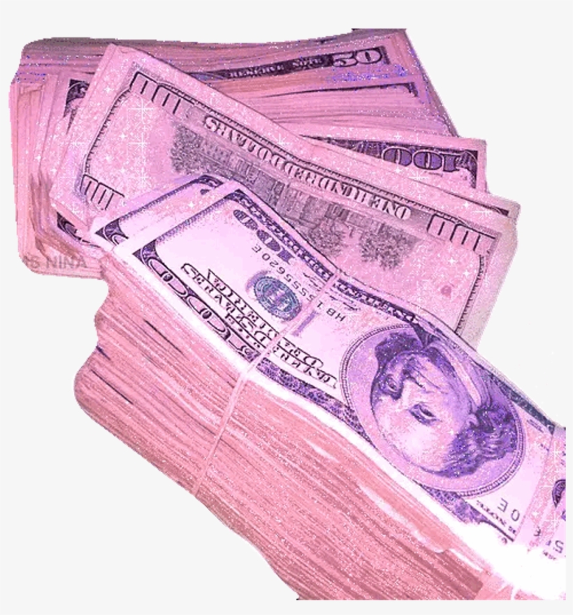 Pink Glitter Sparkle Sparkles Money Freetoedit - Fashion Us Dollar Bill Mens Bifold Wallets Leather, transparent png #6210791