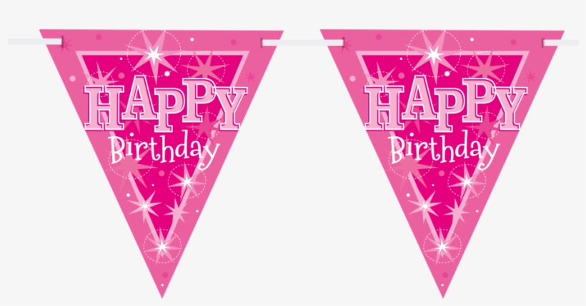 Pink Sparkle Bunting - Hot Pink Sparkle Happy Birthday Foil Balloon, transparent png #6210968