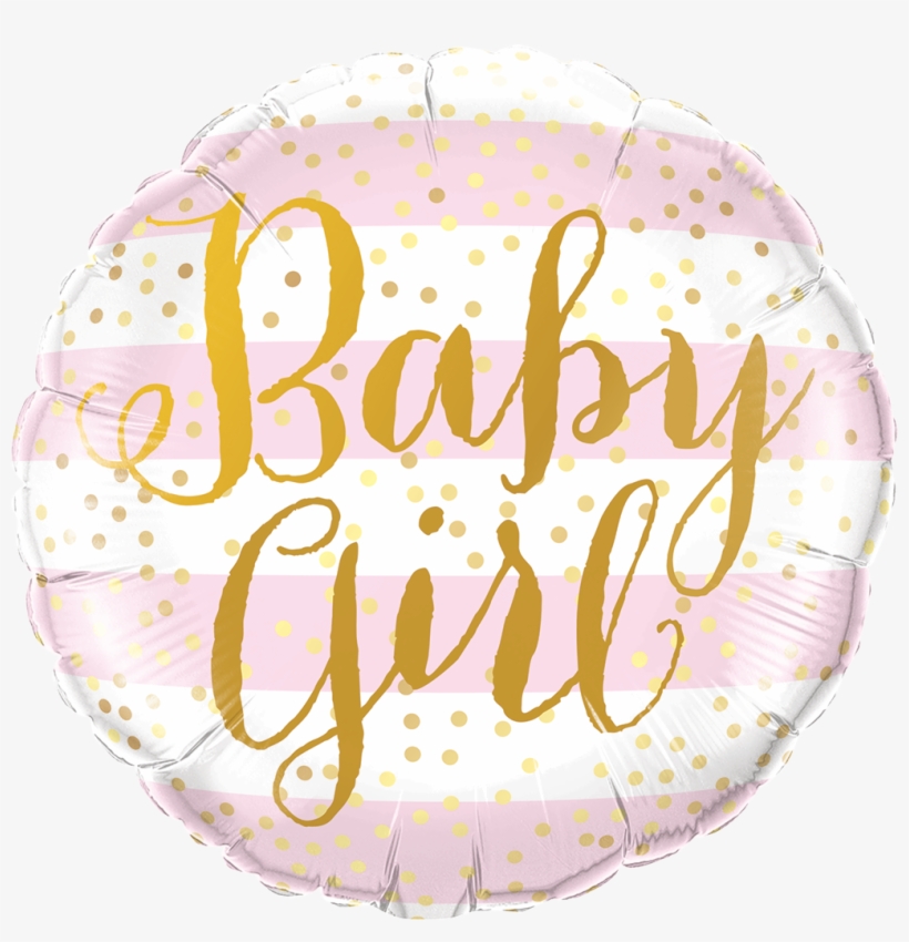 Baby Girl Pink Stripes Foil Balloon - Balloon, transparent png #6212455