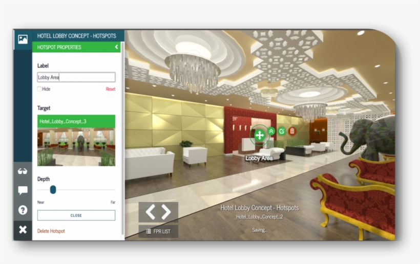 Yulio Vr Experience Of Hotel Lobby Showing Hotspots - Vr Hotspot, transparent png #6213900