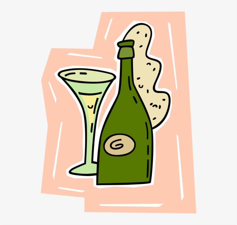 Vector Illustration Of Champagne Carbonated Sparkling, transparent png #6214334