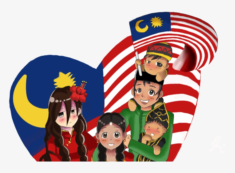 Malaysian Cartoon Png - 1 Malaysia Merdeka, transparent png #6215180