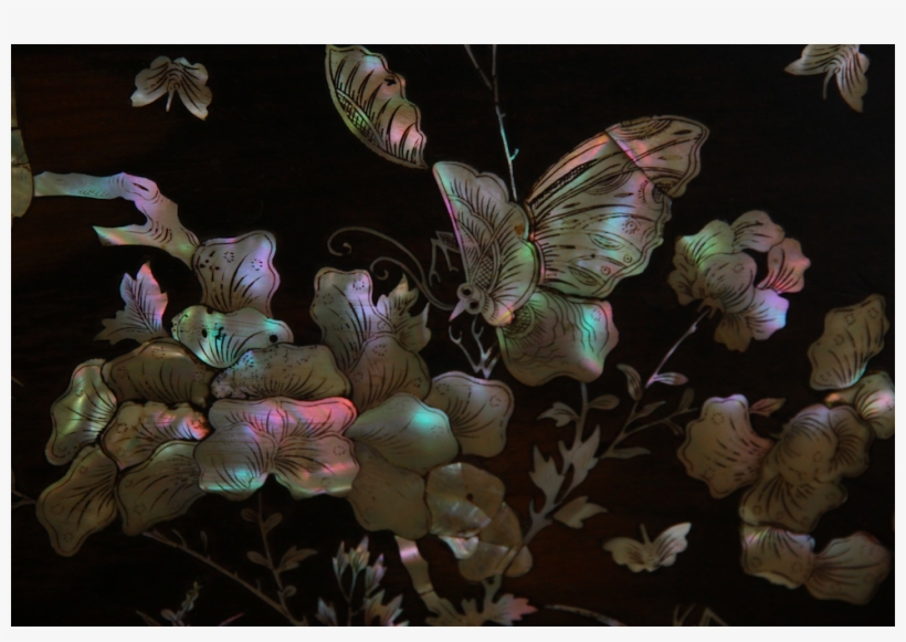 Oval Chinese Top In Lacquered Wood And Mother Of Pearl - Nacre, transparent png #6219849