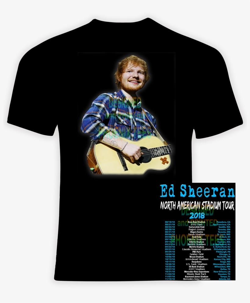 Ed Sheeran 2018 North American Stadium Concert T Shirt - Ed Sheeran For Easy Guitar, transparent png #6219985