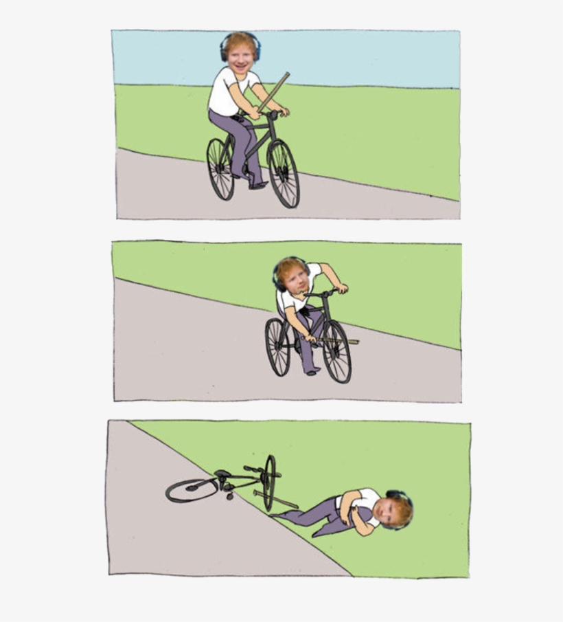 Oct 18 Ed Sheeran Throws Himself From Bicycle After, transparent png #6220467