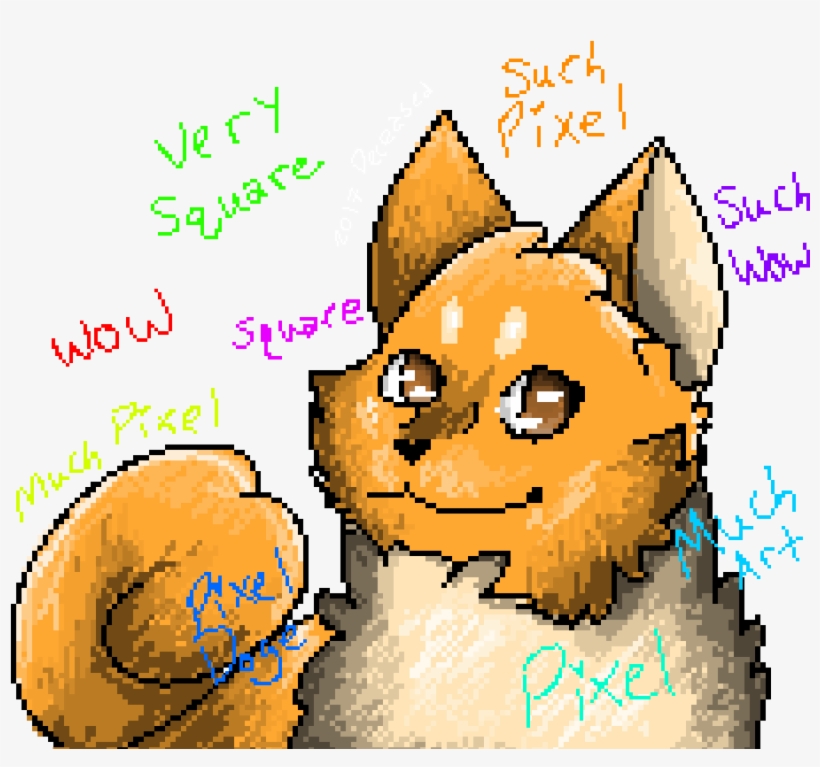 Image Pixel Doge Drew Sushi As Doge Lmao In Pixels - Cat, transparent png #6222524