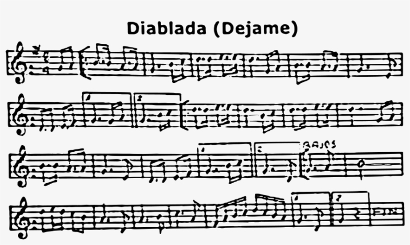 1862 Partiture Of A Diablada Tune Named Déjame By The - Captain Pugwash Theme Sheet Music, transparent png #6223465