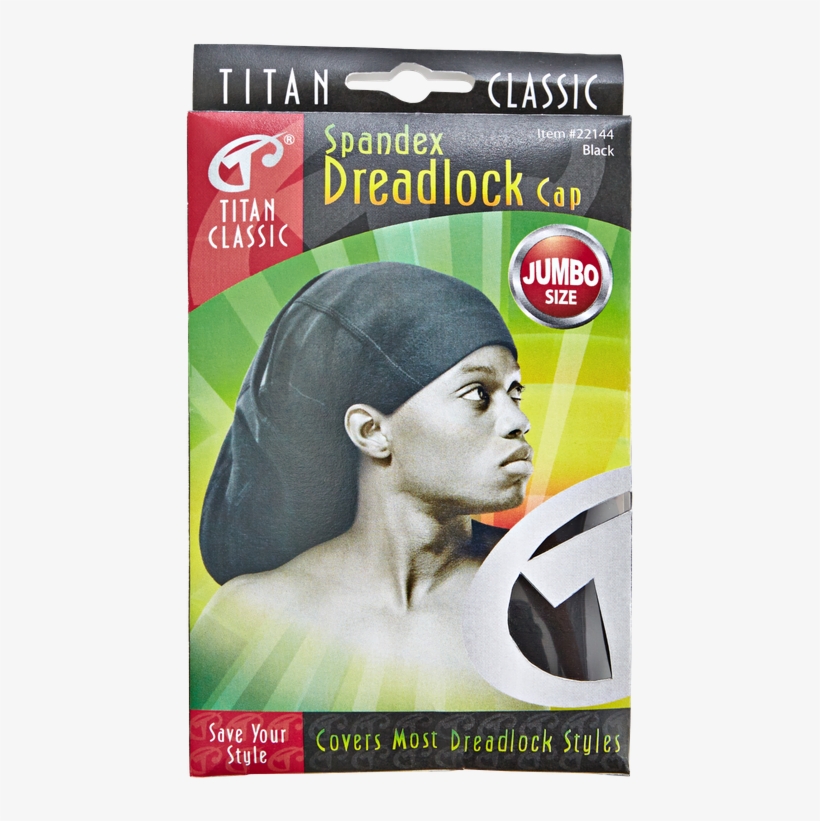 Titan Classic Spandex Dreadlock Cap Hat - Black (22142), transparent png #6223816