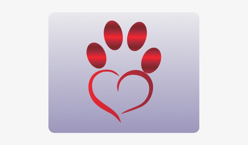 Red Heart Paw W/gradient White And Purple Rectangle - Heart, transparent png #6227636