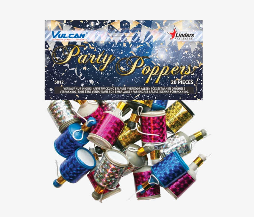 Party Poppers Goud & Zilver 20 Stuks - Linders Fyrverkeri, transparent png #6231142