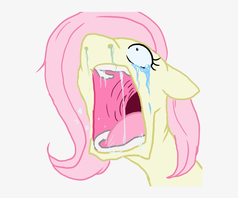 Thekettenhund, Crying, Despair, Drool, Fluttershy, - Fluttershy Mouth Open, transparent png #6234662