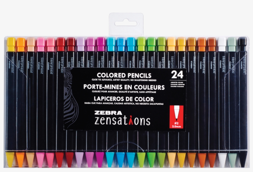 Zebra® Zensations Mechanical Coloured Pencils - Zebra Zensations Mechanical Colored Pencils, 2.0mm,, transparent png #6235743