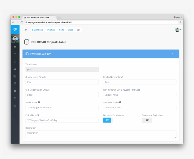 Fresh Loaf Of Bread Voyager's Admin Interface Allows - Laravel Voyager Demo, transparent png #6236356