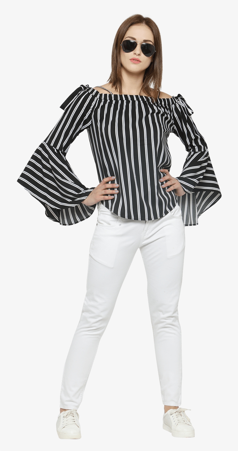 Black Stripe Blouse Free Transparent PNG Download PNGkey