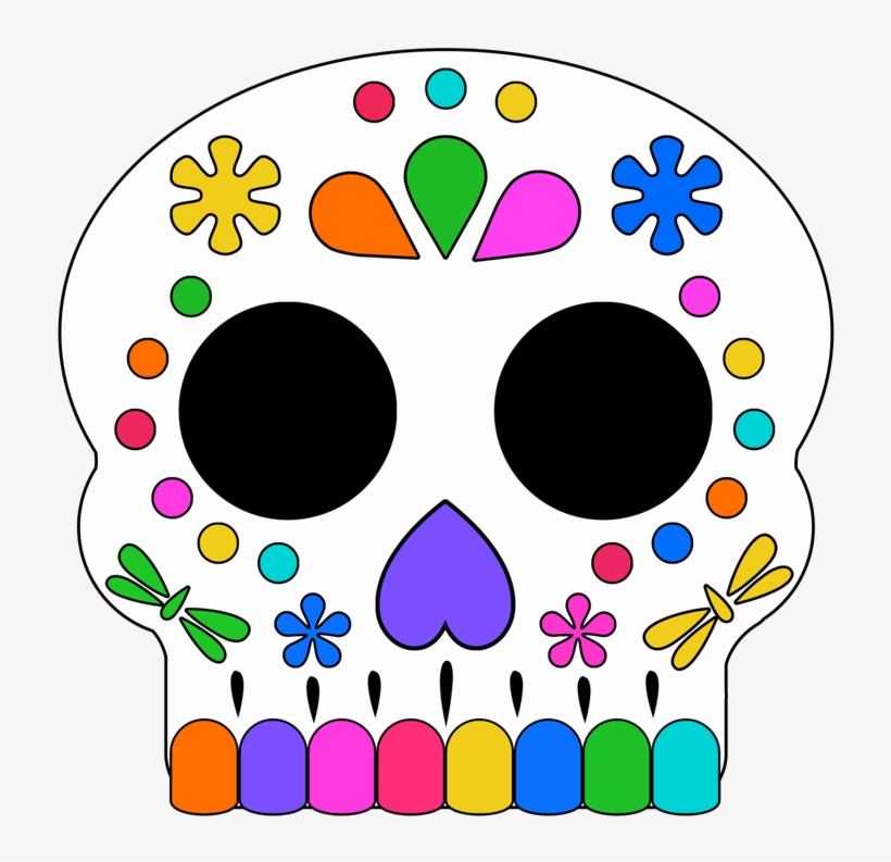 Day Of The Dead Masks Sugar Skulls Free Printable - Mask, transparent png #6239517