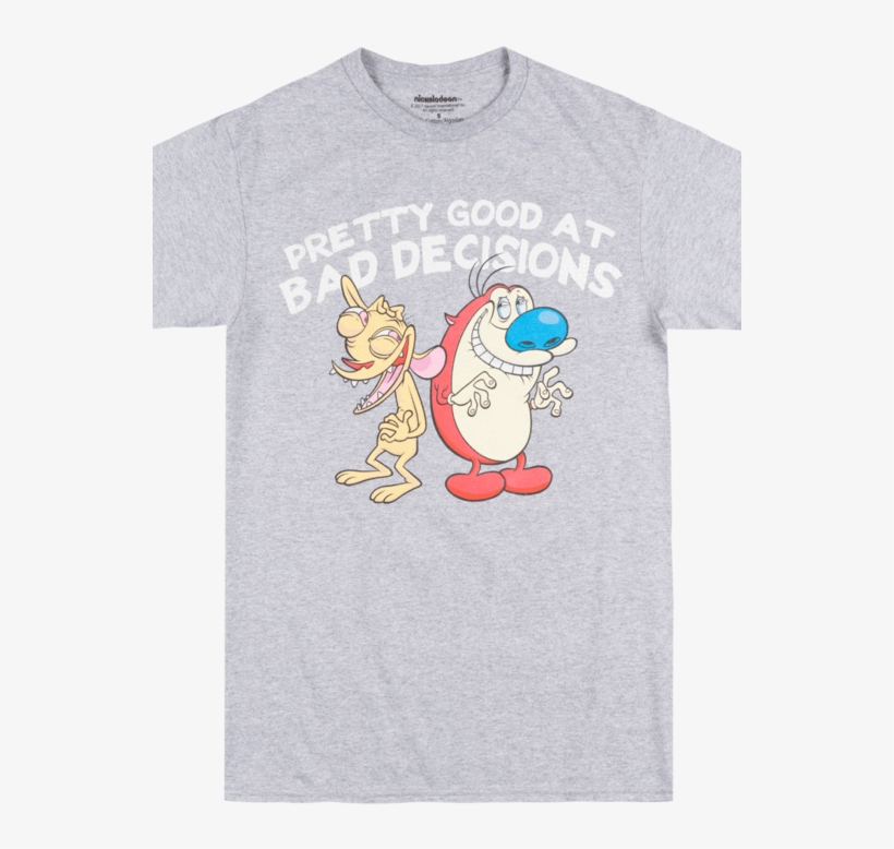 Nickelodeon Ren And Stimpty Bad Decisions T-shirt Heather - T-shirt, transparent png #6240813