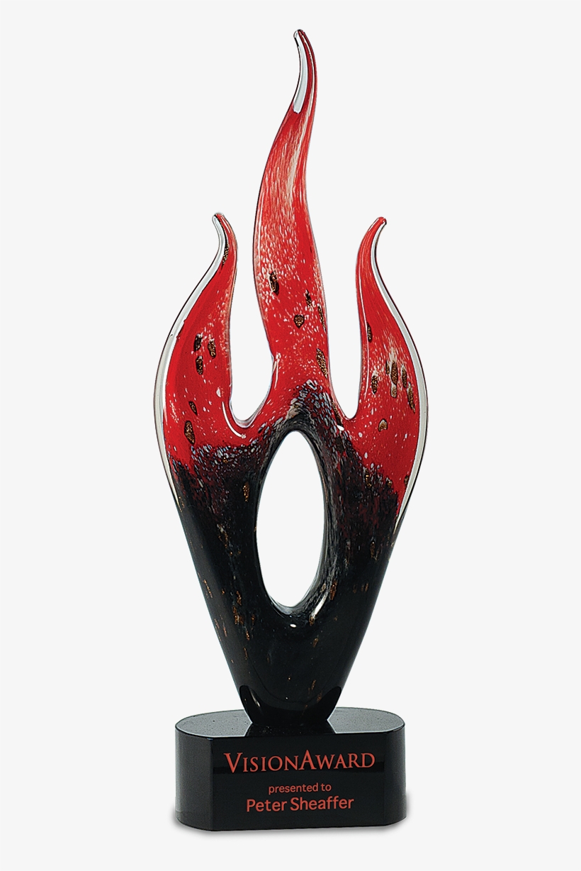 Red And Black Flame Art Glass - Red And Black Trophies, transparent png #6241409